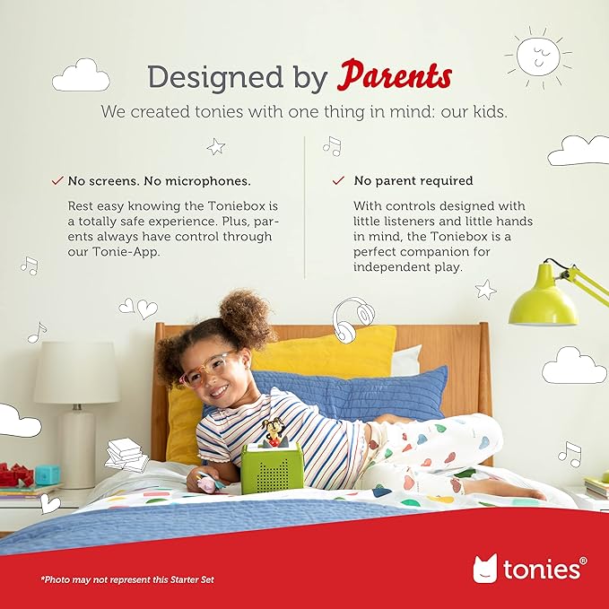 Toniebox 1 Audio Player Starter Set with Playtime Puppy - Listen, Learn, and Play with One Huggable Little Box - Gray