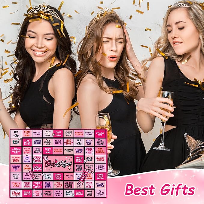 Fofeadm Drinking Games for Adult, Girls Night Rubber Mat Drinking Board Games, Funny Party Interactive Drinking Games for Girls Night, Bachelorette Party, Age 21+, 2-8 Players