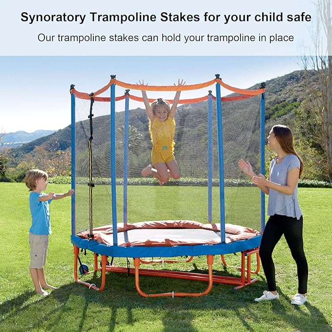 12inch Trampolines Wind Stakes Heavy Duty U Type Sharp Ends Safety Ground Anchor Galvanized Steel for Soccer Goals, Camping Tents and Huge Garden Decoration (u Stakes 6pcs)
