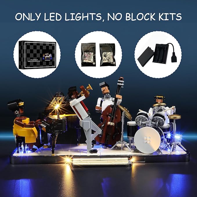LED Light Kit for Lego 21334 Jazz Quartet Set, Compatible with Lego 21334 Building Blocks Model(Not Include Blocks Set)