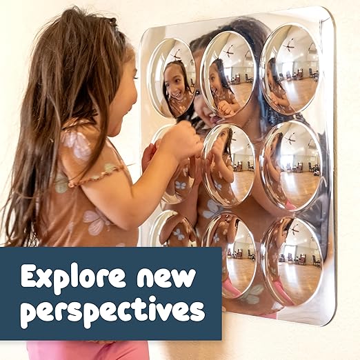 Spark & Wow Sensory Wall Toddler Mirror | Large | 9 Bubbles | for Ages 6m+ | Easy-to-Clean Acrylic | Stimulate Cognitive Development