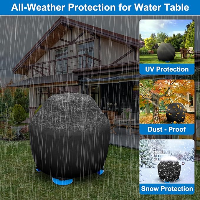 Kids Water Table Cover - Outdoor Kids Toy Cover for Little Tikes Showers Splash Tower Water Table, Round Cover Waterproof & Dustproof