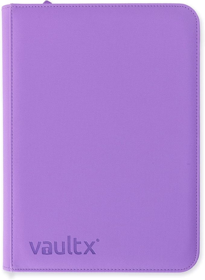 Vault X 4 Pocket Zip Binder, 160 Cards, Exo-Tec Material, 20 Side-Loading Pages (Purple)