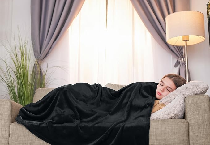 Utopia Bedding Ultra Soft Fleece Bed Blanket Twin Size Black (60x80 Inches) | Microfiber Plush Warm Lightweight Breathable Cozy Blanket Anti-Static, All Season Use, Gift for Women and Men
