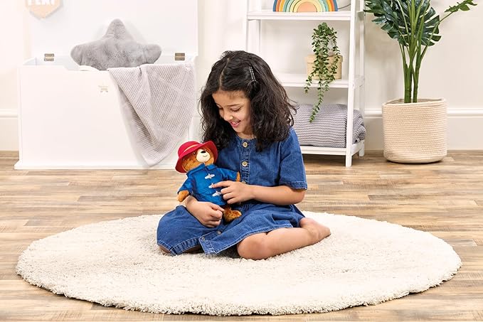 Mighty Mojo Paddington Bear Plush Doll – 10-Inch Standing, 8-Inch Sitting, Super Soft & Cuddly | Official Paddington in Peru Movie Toy – Embroidered Details, Stuffed Animal for Ages 3+