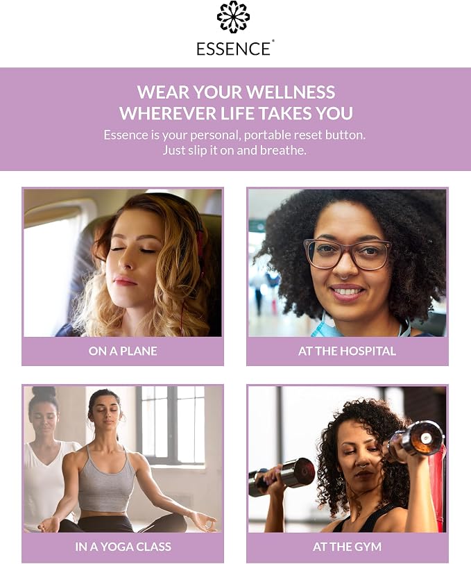Essence Wearable Aromatherapy Nasal Diffuser – Lavender Essential Oil Nose Ring Silicone Inhaler for Stress & Mood Support - Made in USA & Travel-Friendly