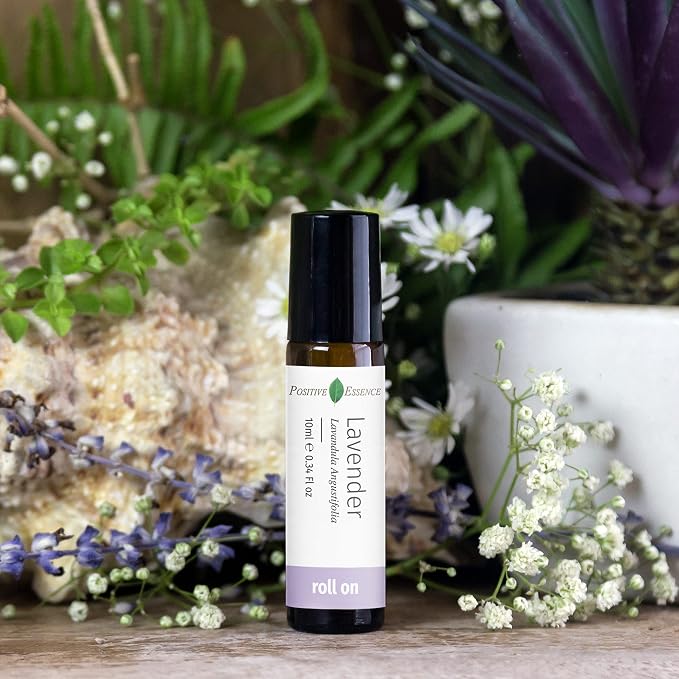 Lavender Essential Oil Roll-On with Jojoba Oil, Leak-Proof, 10 mL | Lavender Essential Oil, Jojoba Oil, Fresh Floral-Herbal Aroma, Leak-Proof Rollerball, Travel Size, 10 mL