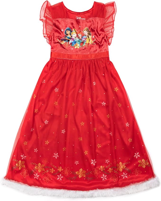 Disney Girls' Princess Dress Nightgown, Fantasy Gown, Soft & Cute Pajamas for Kids