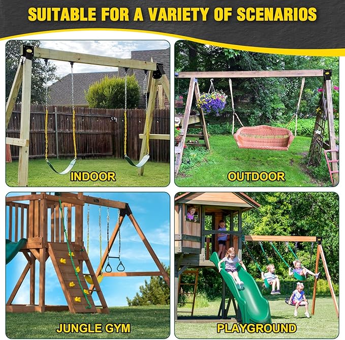 BETOOLL A-Frame 1pcs Bracket Swing Set Bracket for Heavy Duty Swing Set – Includes Mounting Hardware, Ideal for Indoor and Outdoor Playgrounds (1 Bracket-Black)