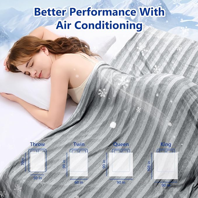 Cooling Blanket 100"x90" Summer Cooling Blanket for Hot Sleepers | Cold Summer Bed Blanket Keeps Cool for Night Sweats, Soft Lightweight Breathable Sofa Blankets for Kid Adults
