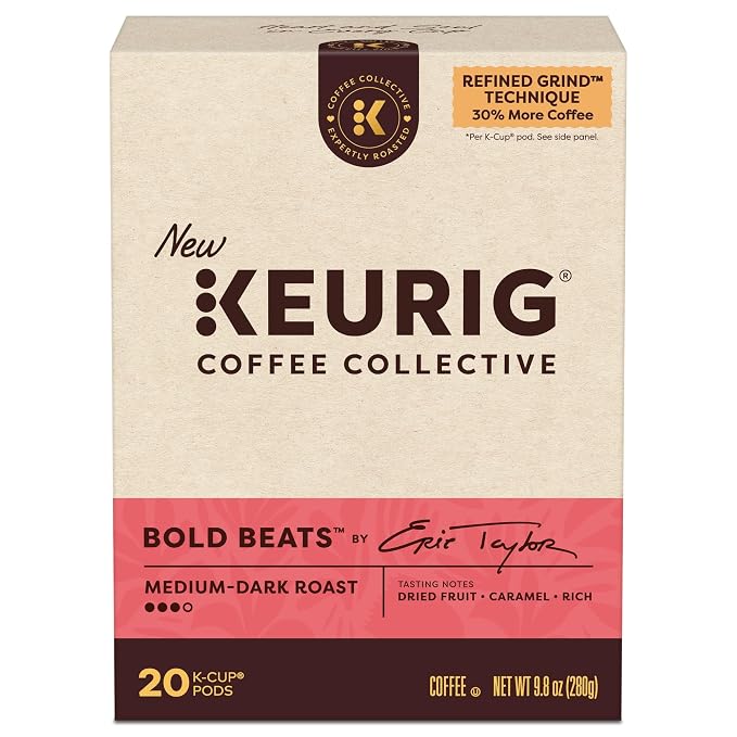 Keurig Coffee Collective, Bold Beats by Eric Taylor, Medium-Dark Roast Coffee, Single Serve Keurig K-Cup Pods, 20 Count