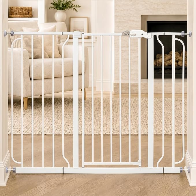 Regalo Safety 36" Extra Tall and 49" Wide Baby Gate for Doorways & Bottom of Stairs, Pressure Mounted Walk Through Baby Gate for Toddlers & Pets, Tested & Safe, American Designed, American Owned