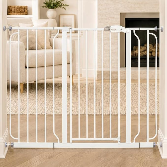 Regalo Safety 36" Extra Tall and 49" Wide Baby Gate for Doorways & Bottom of Stairs, Pressure Mounted Walk Through Baby Gate for Toddlers & Pets, Tested & Safe, American Designed, American Owned