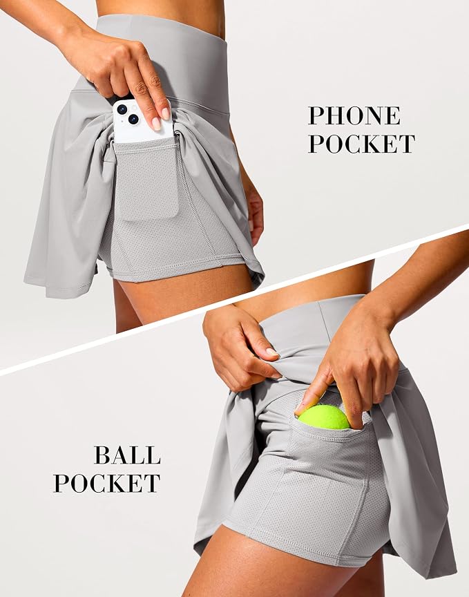14" Tennis Skirt Golf Skorts with Pockets Tummy Control Shorts Pleated Skirts for Women Athletic Dressy Casual