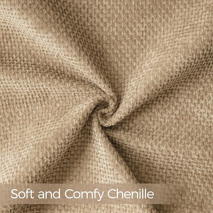 a moment Light Brown Chenille Throw Pillow Covers 16x16 Inch Pack of 2 Modern Decorative Throw Pillow Covers Farmhouse Cross Covers Home Decor for Sofa Bedroom Living Room