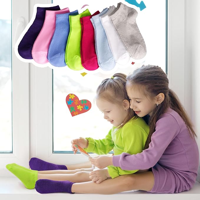 ZERULETS Kids Socks, 20 Pairs Ankle Low Cut Short Athletic Socks for Boys Girls Toddler 1-13 Years