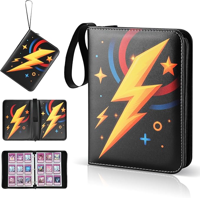 Trading Card Binder, 9-Pocket, Holds 1080 Cards, 120 Pages Side-Loading Card Album, PU Leather, Acid-Free Archival Sleeves, Durable Organizer for MTG, TCG & Sports Cards, Gift for Kids, Boys and Girls