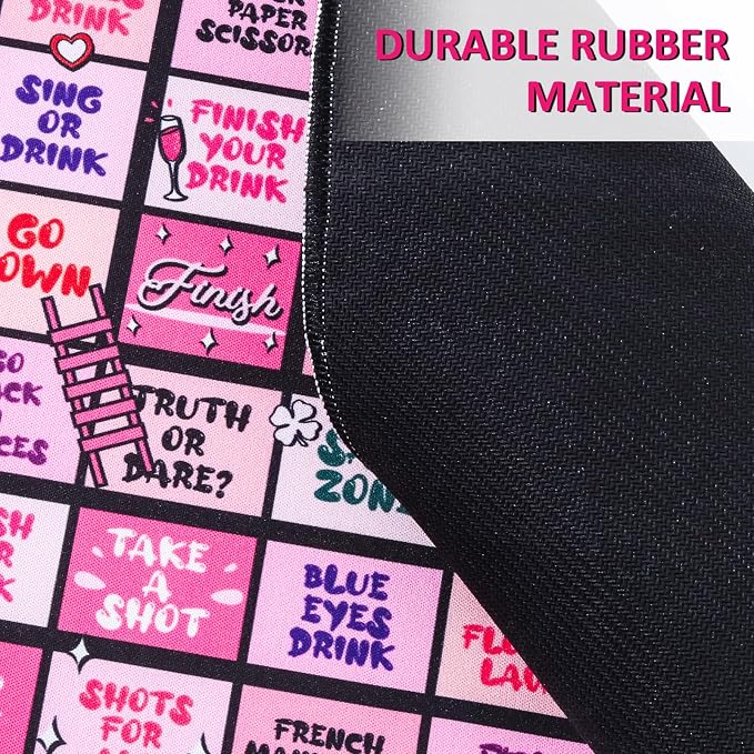 Fofeadm Drinking Games for Adult, Girls Night Rubber Mat Drinking Board Games, Funny Party Interactive Drinking Games for Girls Night, Bachelorette Party, Age 21+, 2-8 Players
