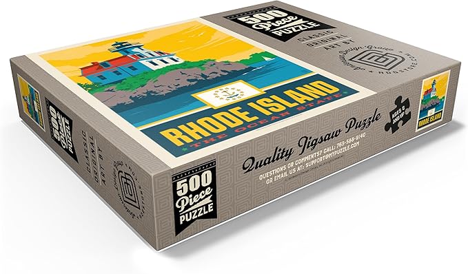 MyPuzzle Rhode Island: The Ocean State - Premium 500 Piece Jigsaw Puzzle for Adults