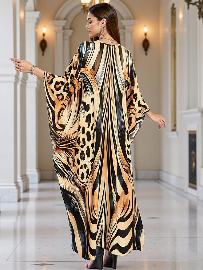 Mumu Dresses for Women Plus Size, Bohemian Kaftan Beach Cover Up Long Maxi Nightgown Soft Loungewear