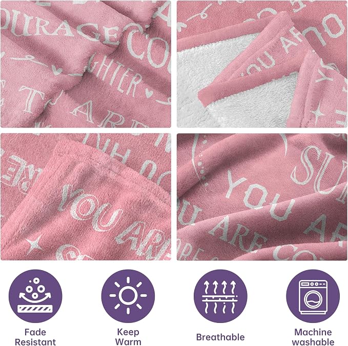 Get Well Soon Gifts for Women Men- Inspirational Gifts Blanket | Feel Better After Surgery Gifts for Sick, Thinking of You Present for Friend Sister, Sympathy Gift for Him Her, 80'' x 60''