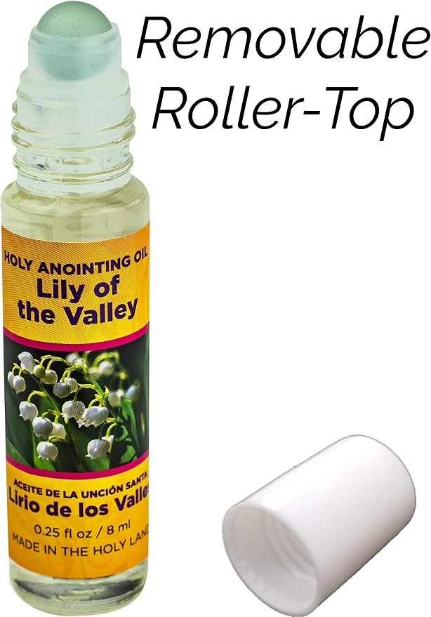 Lily of the Valley Holy Land Anointing Oil from Israel, 1/4 oz Roller Bottle from Jerusalem, Locally Sourced Essences, Gift for Pastors, Priests, Rabbi, & Clergy, Aceite Ungido de Lirio de los Valles