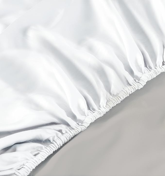NHNHN Fitted Sheet-Deep Pockets-Soft Microfiber-Easy Care-Shrinkage and Fade Resistant-Fitted Sheets Twin Size for Girl Woman Teens Kids-Only 1 Fitted Sheet (Twin, White)