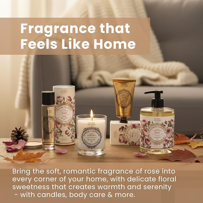 Panier des Sens Rose Long-Lasting Scented Candle, 6.3 oz | Hand-Poured In Provence | Up To 55 Hours Burn Time | 100% Natural Cotton Wick | Long-Lasting French Home Fragrance