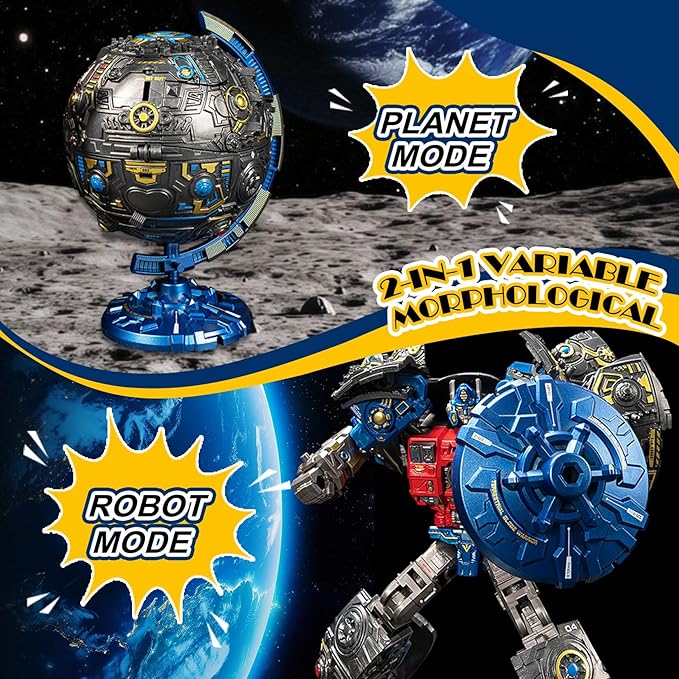 2 in 1 Transforming Toy, New Globe Transform into Robot Toys for Kids Toddler Fun Deformation Robot Action Figure Christmas Birthday Gift Toys for Boys Girls 3-8