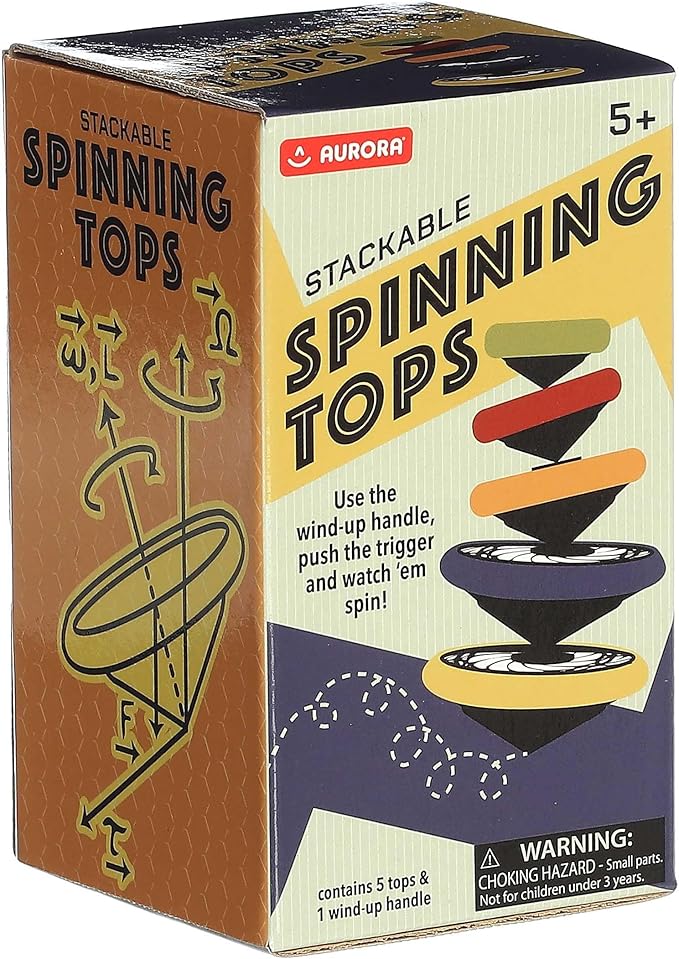 Aurora® Toys Engaging Stackable Spinning Tops Toy - Endless Fun - Screen-Free Entertainment - Multicolor 6 Inches