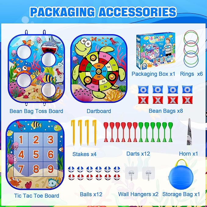 Bean Bag Toss Game for Kids, Toddler Toys for Party Games and Outdoor Toss Games, Gift for Birthday or Christmas for Kids Aged 3 4 5 6 7 8 Year Old