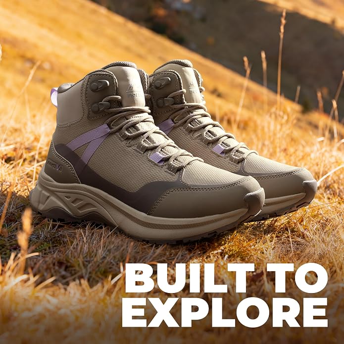 NORTIV 8 Women's Hiking Boots Waterproof Lightweight Outdoor Trekking Comfortable Non-Slip Backpacking Camping Ankle Boot Hollow
