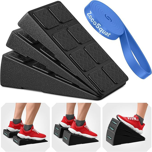 Squat Wedge Block Set of 3/5 - 960 LBS Capacity - Slant Board for Calf Stretching with 5 Stackable Angles - Calf Stretcher Slant Board - Workout Equipment - EPP Material for Exercise Equipment & Physical Therapy