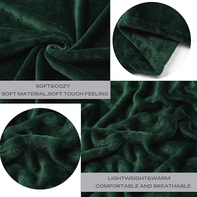 Forest Green Fleece Plush Throw Blanket 60"x80"for Couch Fuzzy Cozy Flannel | Super Soft Lightweight Microfiber Blanket for Sofa Bed bedroom Home Decor All Season,Birthday Gifts for Women Mom Adult