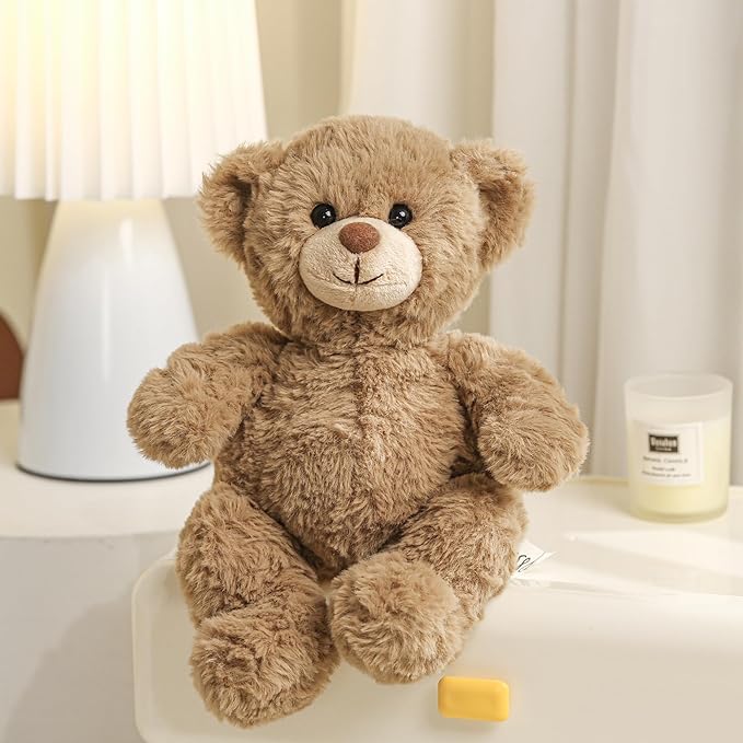 Plushland Classic Teddy Bear Stuffed Animal Plush Toys, Small Brown Plush Bear - Home Party Plushies Decoration, for Kids and Adults - 10 Inches (Chocolate)