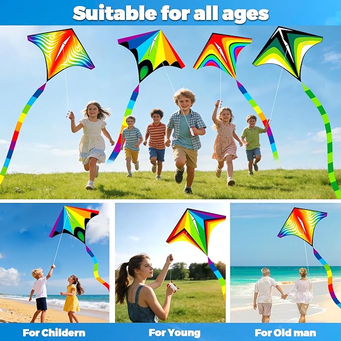 Easy to Fly Kites for Kids & Adults,Butterfly Delta Kites with String & Hand for Beach,Park,Outdoor Toys Birthday Gifts for Boys Girls Ages 4 5 6 7 8-12 Years Old