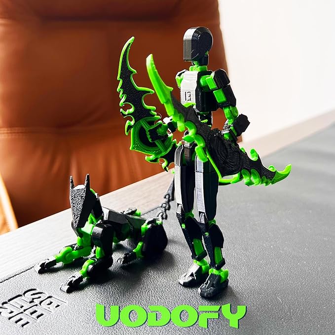 T13 (Assembly Completed) Action Figure Set, 3D Printed Toys Robo 13 Dummy 13 Titan 13 Nova 13 Stick Titan (Black + Green)