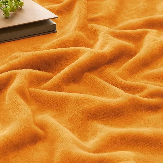 BEDELITE Fleece Blanket Soft Fall Throw for Couch Burnt Orange 50"x60" | Ultra Soft Fleece, Plush Microfiber, Lightweight Warmth, Fall Decor, Fade Resistant, Machine Washable, Couch Sofa Bed