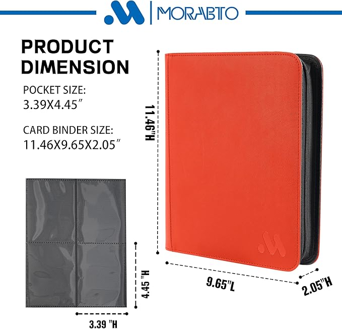 Top Loader Binder, Holds 128 Top Loaders,4 Pocket Top Loader Binders for 3" x 4" Rigid Cards,Card Album Folder for Hard Plastic Top Loaders