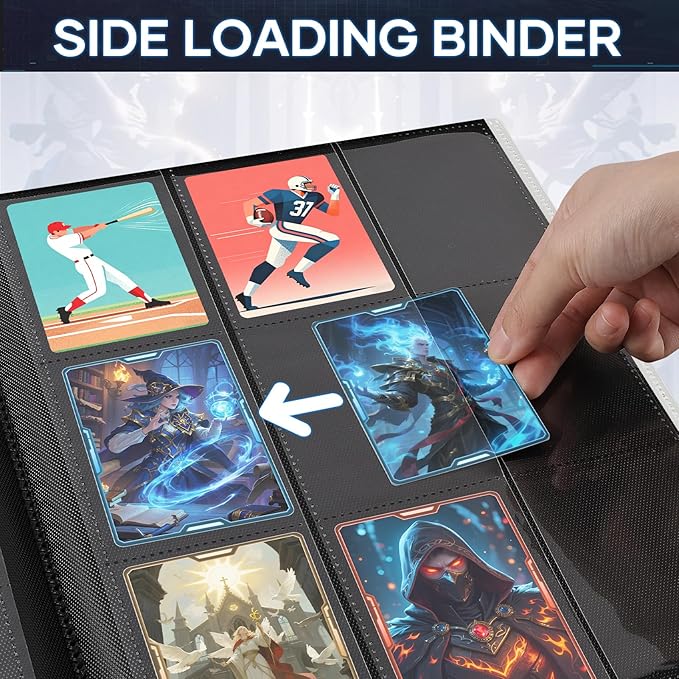 Trading Card Binder, Card Binder Album Folder Book Fit for MTG Baseball Football Sports Cards, Easy to Use Card Collection Binder (White, 360 Pockets)