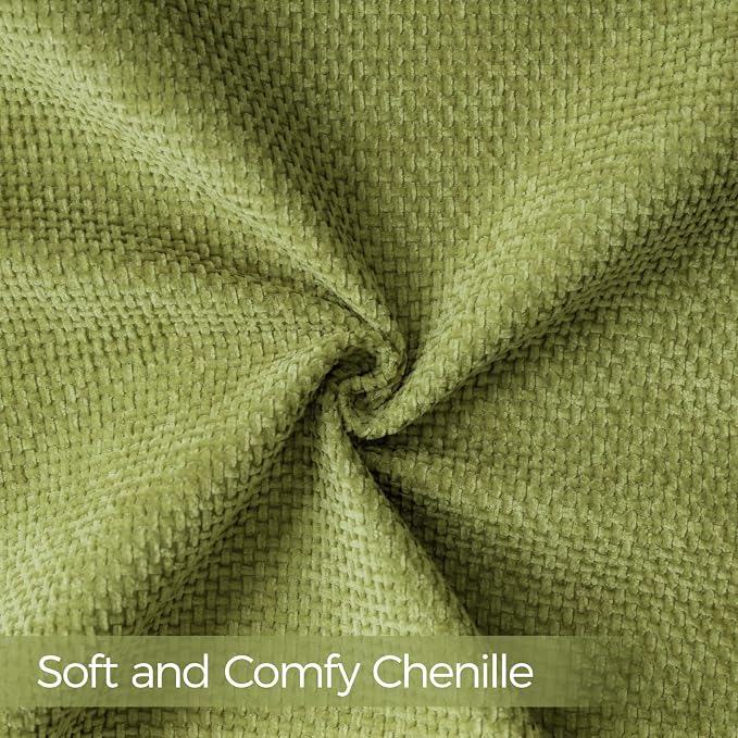 a moment Forest Green Chenille Throw Pillow Covers 24x24 Inch Pack of 2 Modern Decorative Throw Pillow Cases Farmhouse Cross Covers Home Decor for Sofa Bedroom Living Room