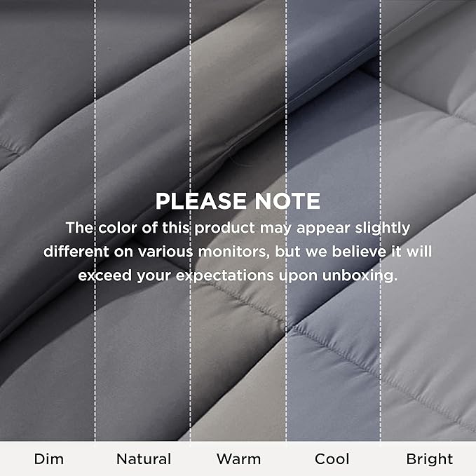 Bedsure Comforter Duvet Insert - Quilted Comforters Oversize Queen Size, All Season Duvet, GentleSoft Down Alternative Bedding, with 8 Tabs, Gifts for Women/Men, Grey, Oversize Queen 98 x 98 Inches