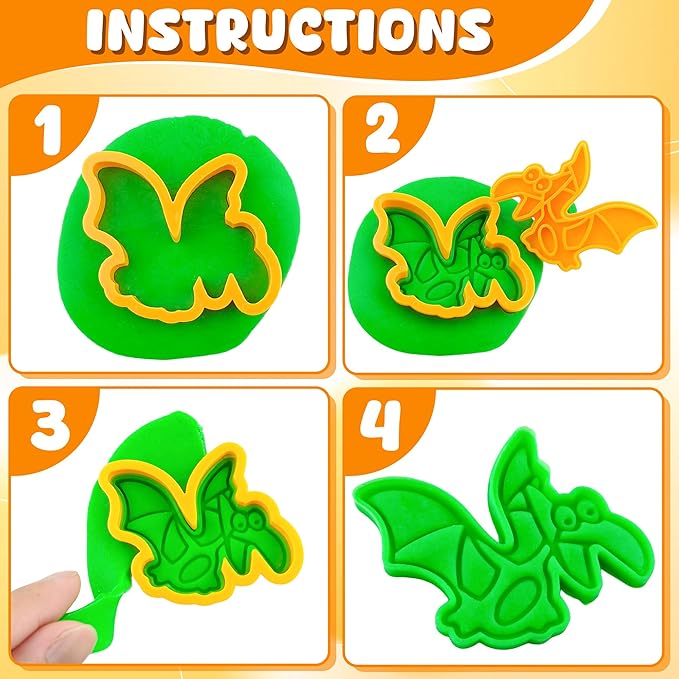 Dinosaur Dough Tools Set for Kids, 27 PCS Dinosaur Molds and Accessories for Creative Fun, Dough Starter Kit for Kids Ages 2-8, Random Color