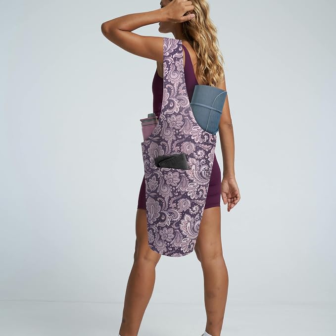 Yoga Mat Bag Yoga Tote Bag with Large Pocket and Zipper Pocket Yoga Mat Bag Carrier Fit Most Size Mats and All You Stuff