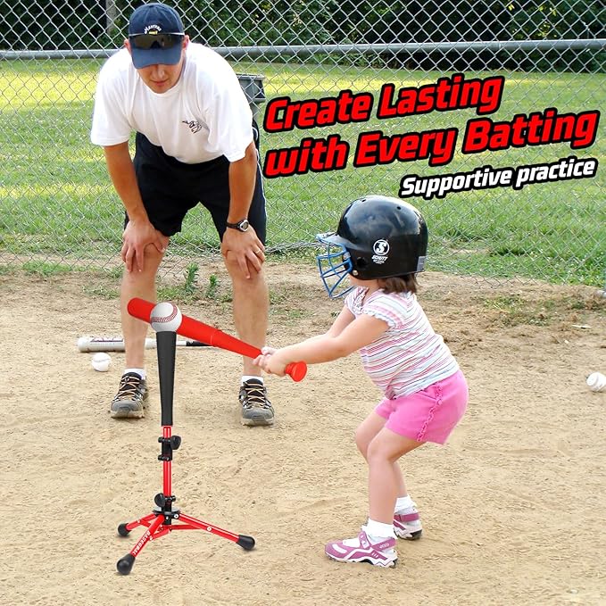Baseball Tee for Kids,Youth Stand Set,Teeball Set,Youth Baseball,Softball Batting Tee Set,Easy Adjustable Height