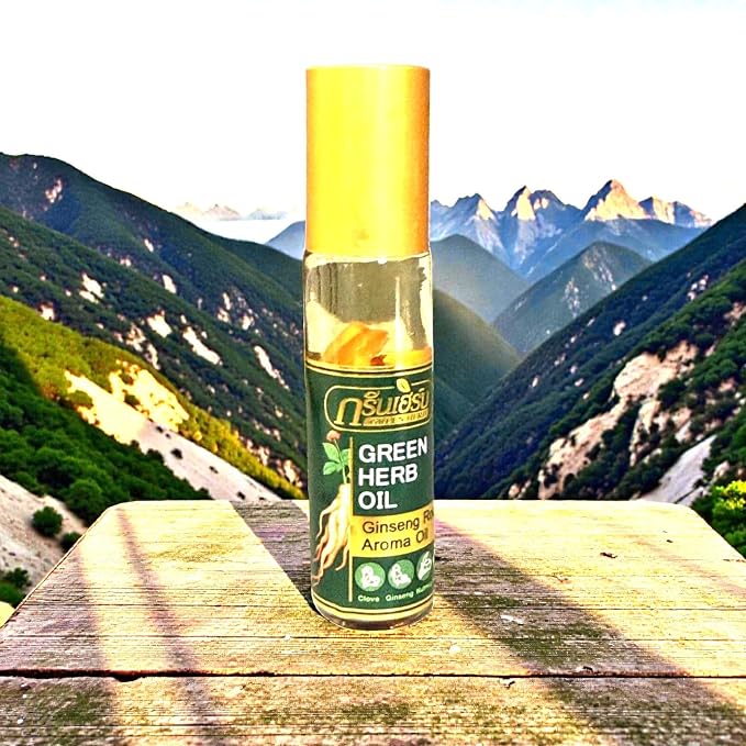2 Packs - Ginseng Essential Oil - Dau Nong Nhan Sam - 10mL per Bottle with 2 Bottle per Order - Product of Thailand