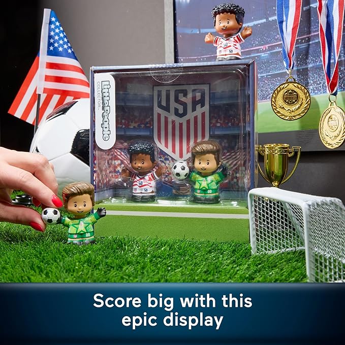 Little People Collector U.S. Soccer Special Edition Set for Sports Fans, 2 Player Figures in a Display Package