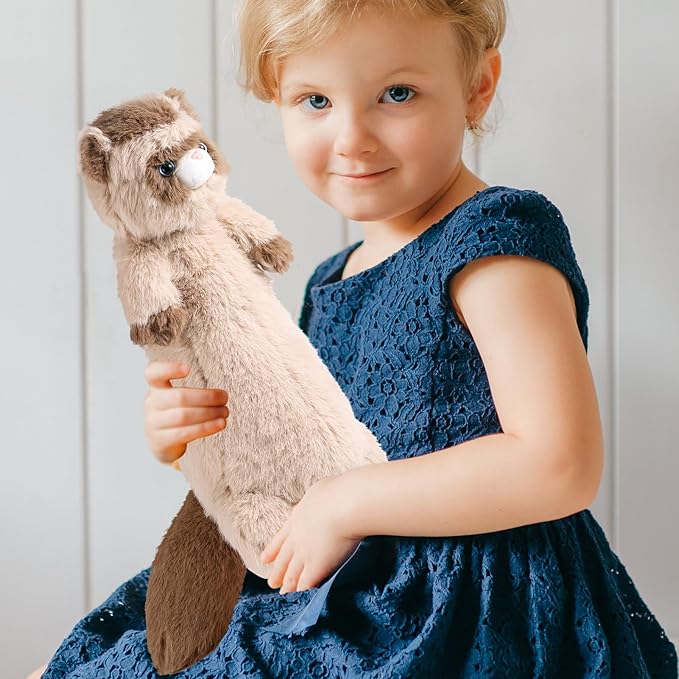 20.5 Inch Ferret Plush Stuffed Animal Long Cute Ferrets Pillow Soft Doll Stuffed Cute Toys Animals Lover Gift Kid Birthday Holiday Party Favor(Brown Ferret)
