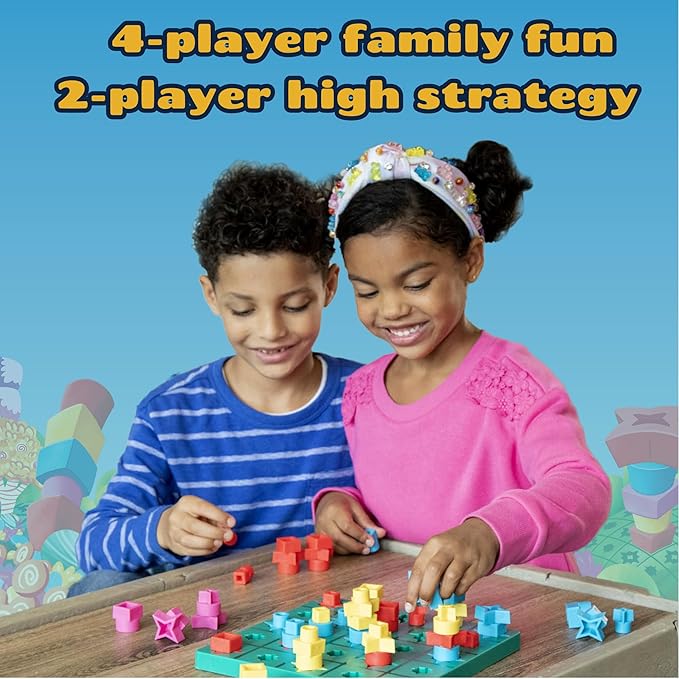 MindWare Candy Conquest Family Board Game - Twist on Traditional in-a-Row Classic Board Games for Kids Ages 6 and Up - Connect Four of Your Own Shapes in a Row - Strategic Classic Game for Families