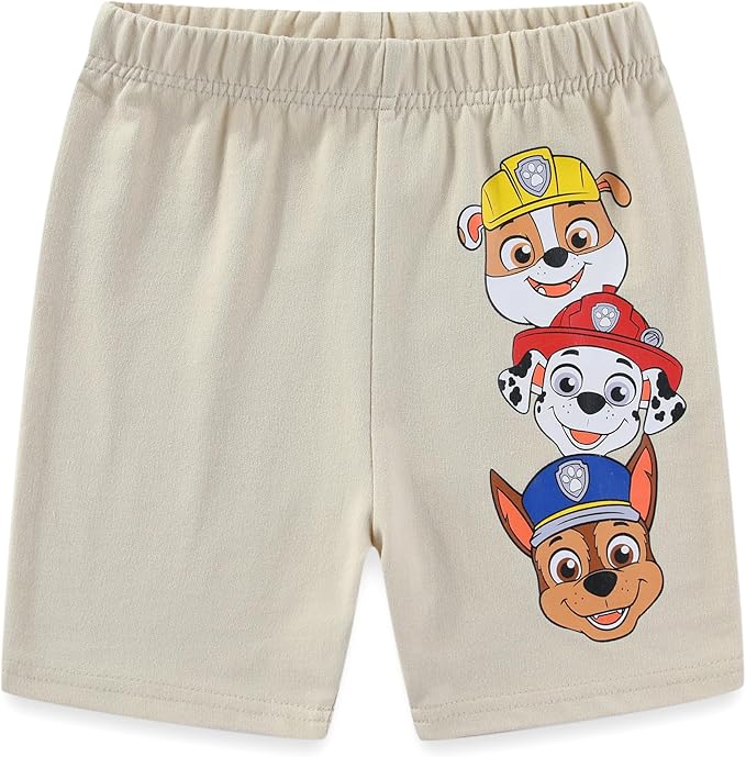 Paw Patrol Boys French Terry Short Sleeve T-Shirt and Short Set for Toddler and Big Kids
